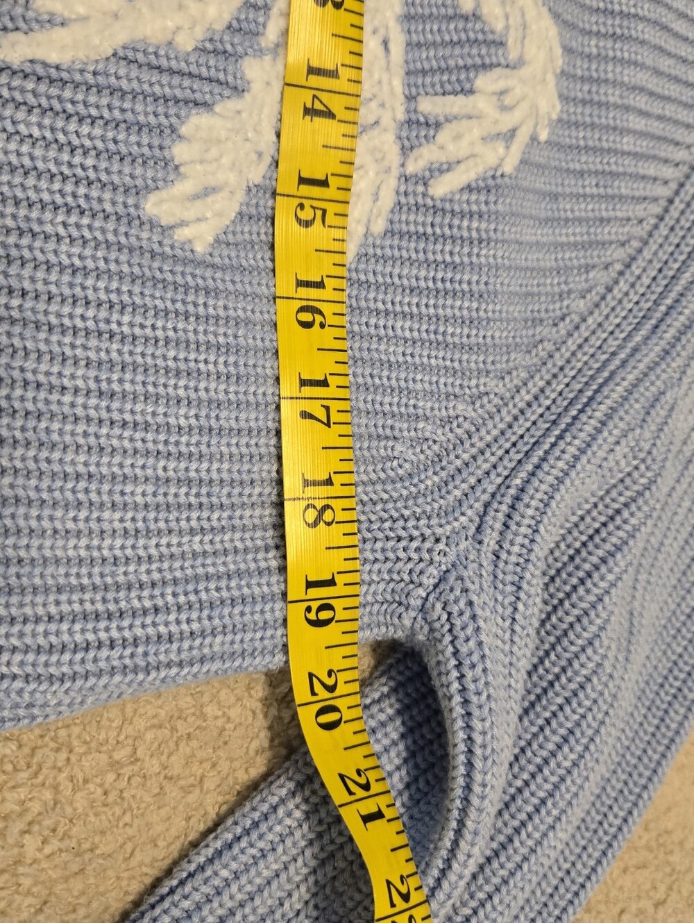 Tommy Bahama Blue Medium Breezy Palm Crew Pullover Square Neck Summer Palm Tree - Picture 7 of 8